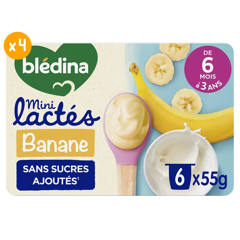 Mini Lactés Banane - Lot x4